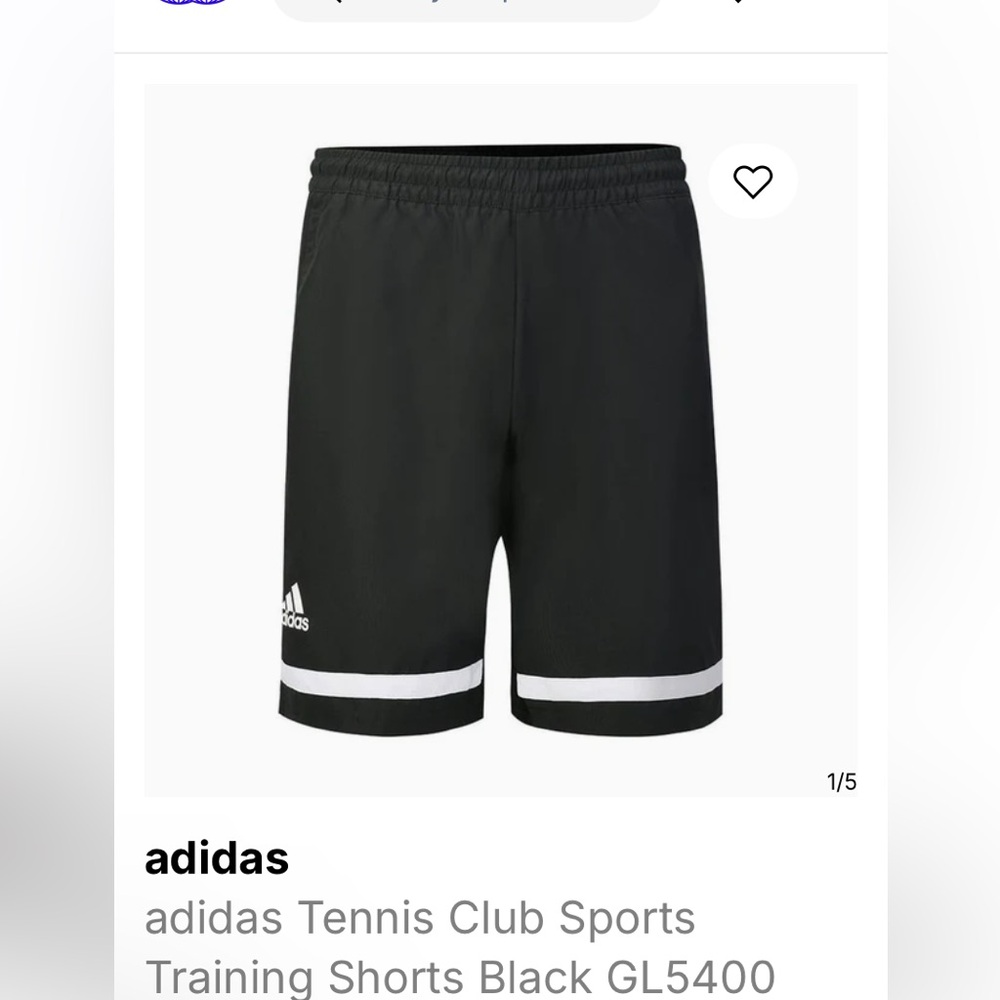 Adidas Tennis Club Sports Training Shorts Black Mens, size 2XL